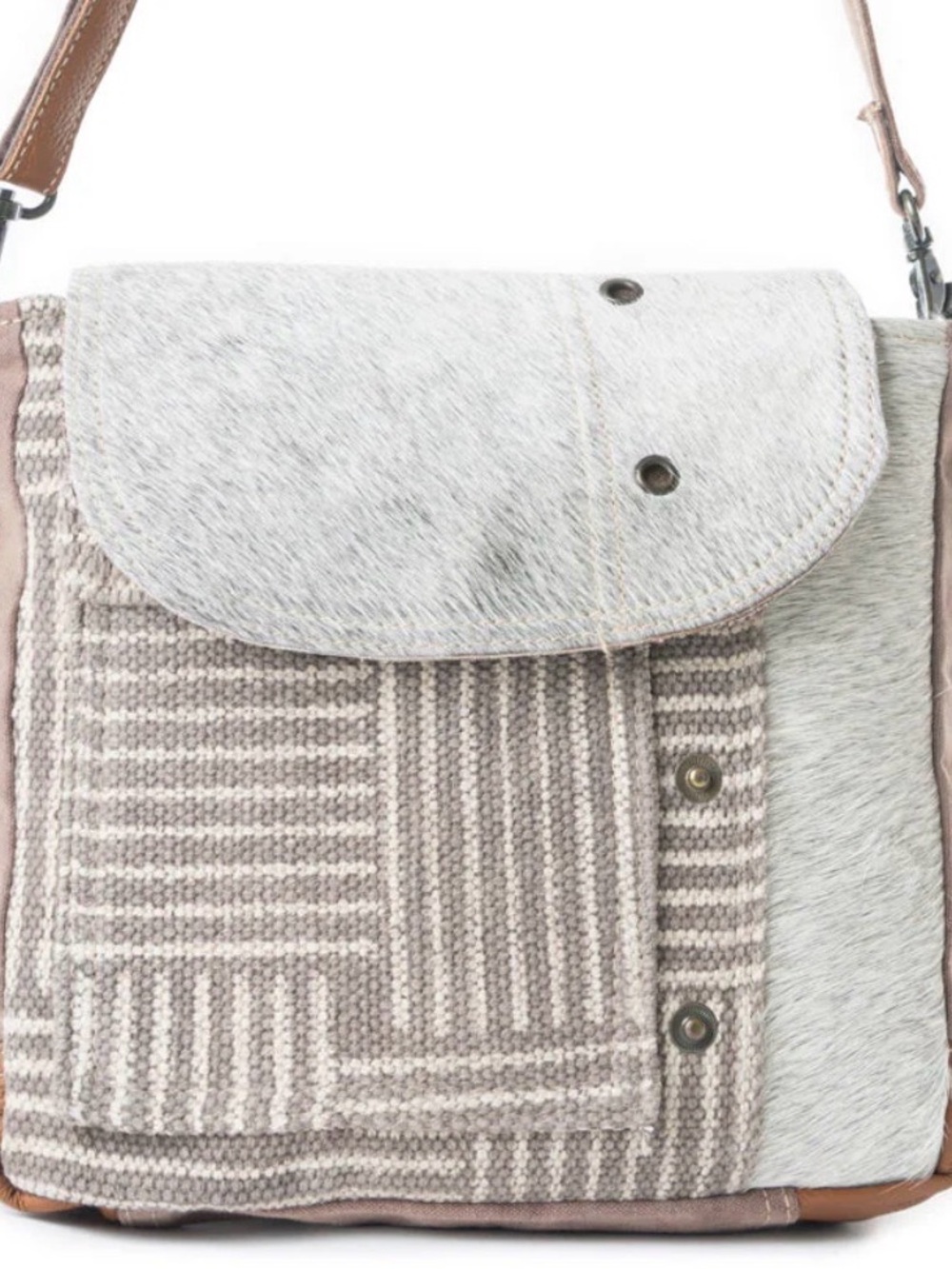 Myra Bag Hair-On Hide Boho Crossbody Flap Purse NWOT